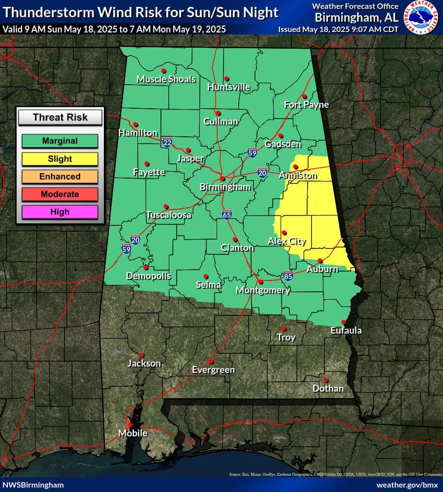 Alabama Wind Outlook 5/18
